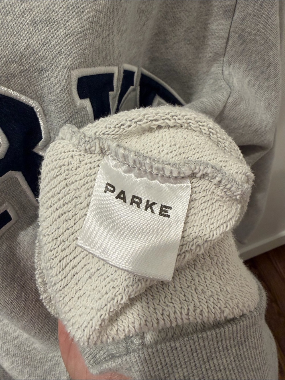 Parke Grey Pullover with Denim Logo - Picture 4 of 5